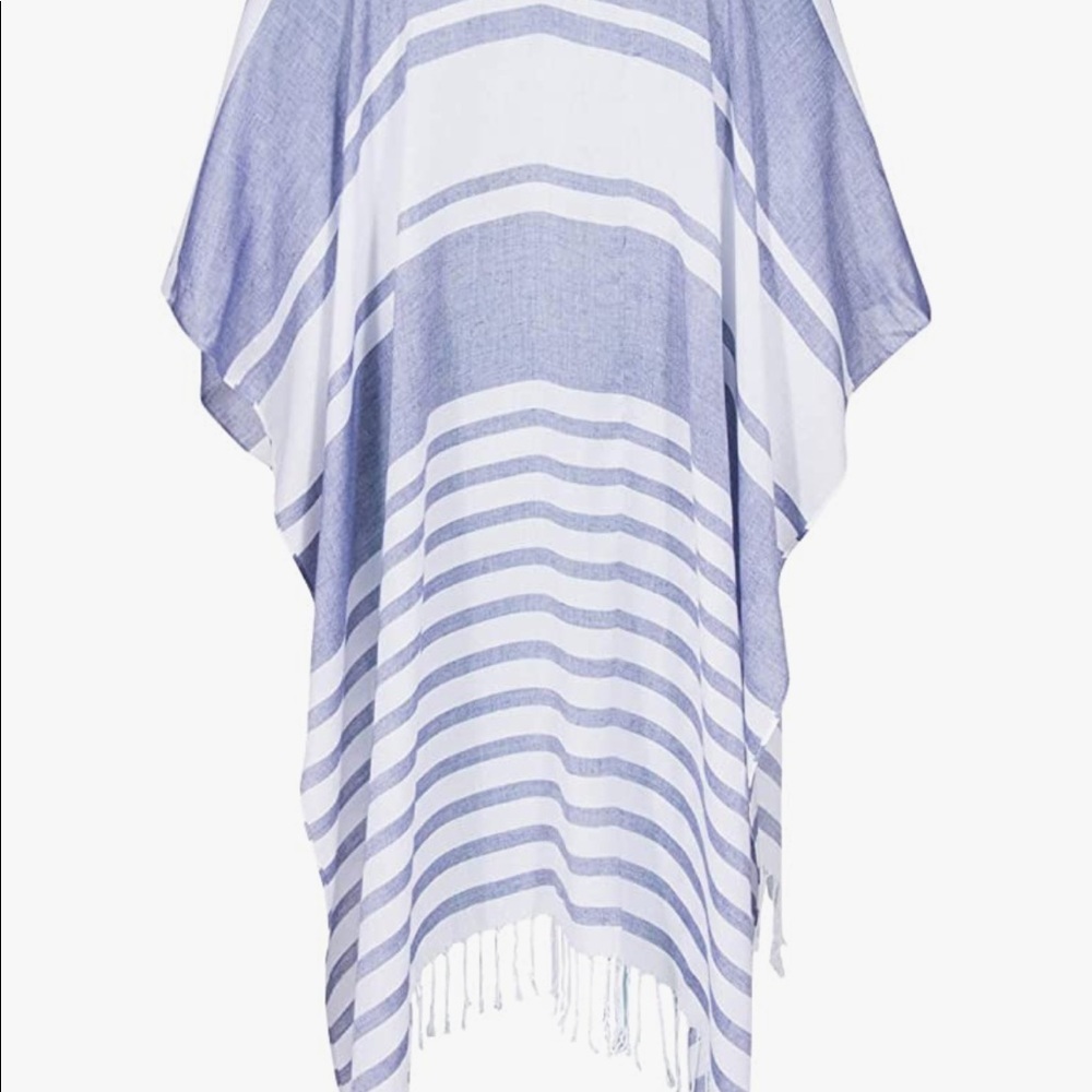 Isaac Mizrahi Gray and White Stripe Kimono - Picture 5 of 14